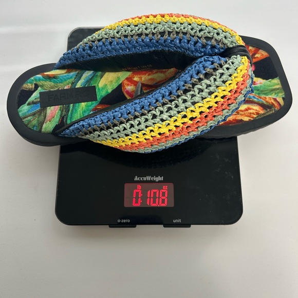 Farm Rio Black Banana Puffy Crochet Flip Flop size 7 - Picture 10 of 10